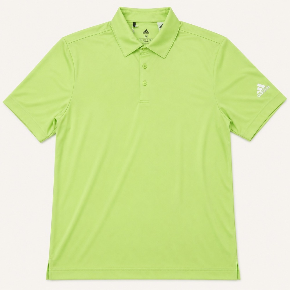 Adidas Polo Shirt Mens Medium Lime Green Golf Performance Sample NWT